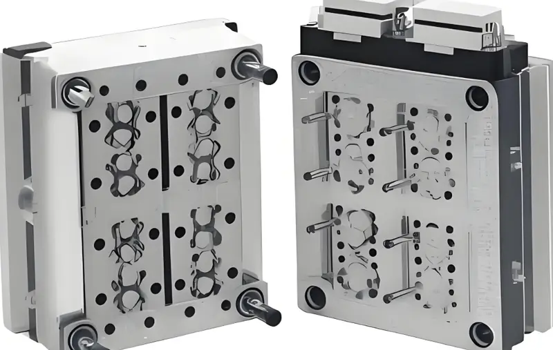 Two metal injection molds showing an exquisite design