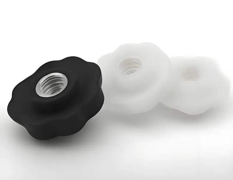 Black and White Star Insert Molded Knobs
