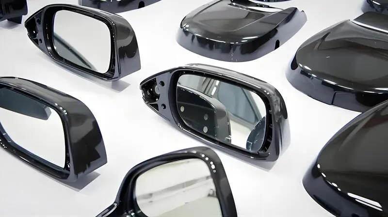 Close-up of automotive injection molded parts.