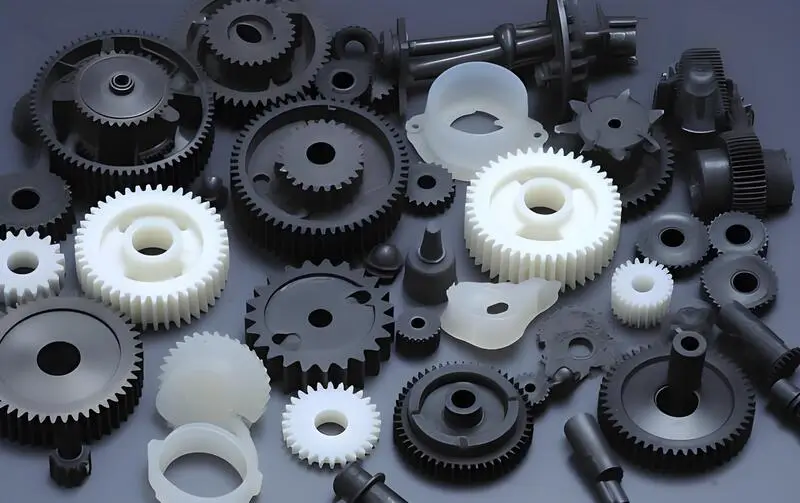 Plastic injection molded gears and parts of various sizes and shapes