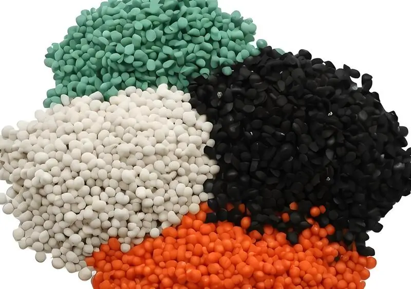 Detailed image of injection molding raw materials close-up