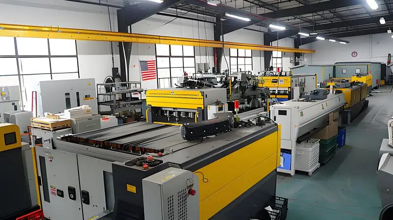 High-tech hot stamping machine in a modern factory