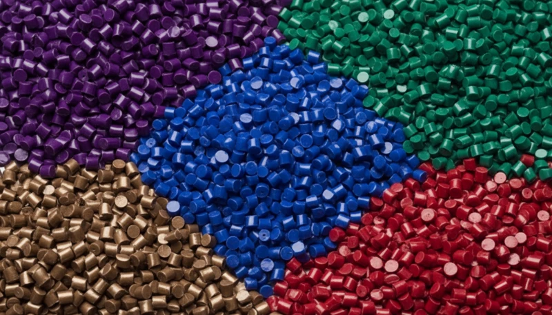 Colorful plastic pellets for injection molding