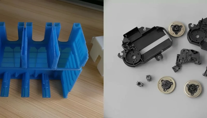 Injection molded parts ready for quality inspection