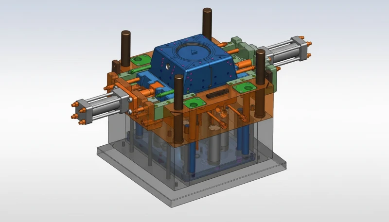 3D CAD model of a mold tool optimized for overmolding