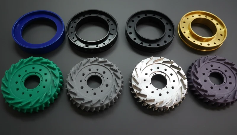 Diverse colorful plastic molded parts for consumer goods