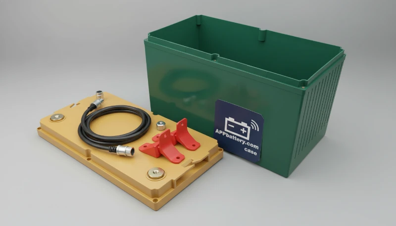 Battery case components showing wall thickness requirements for UL94 flame retardancy compliance