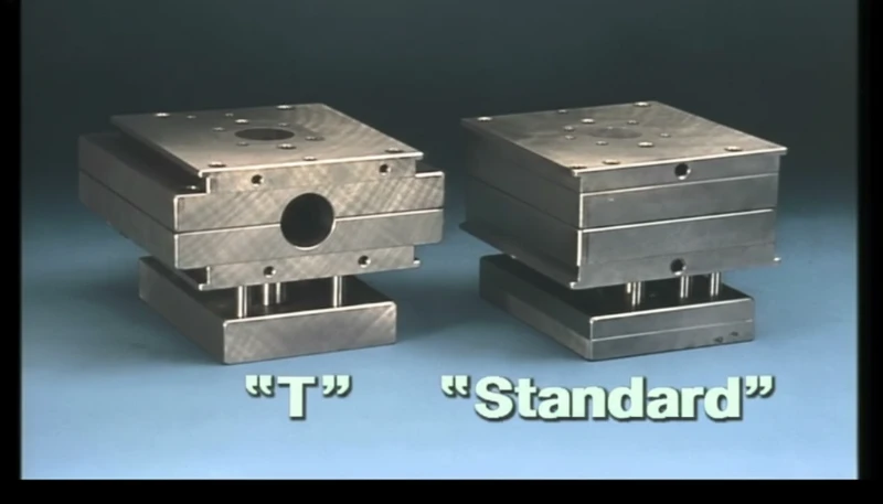 Comparison between prototype mold and production mold showing different steel grades and construction quality