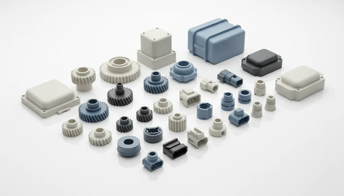 Injection molded plastic parts variety