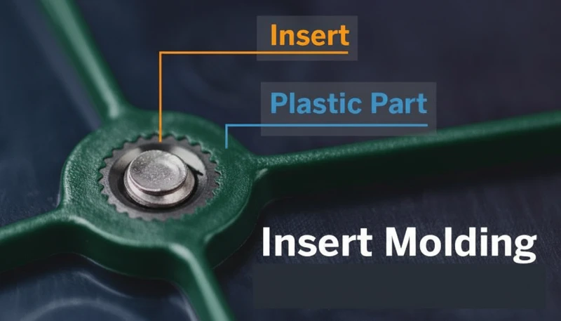 Insert molding plastic component with metal insert